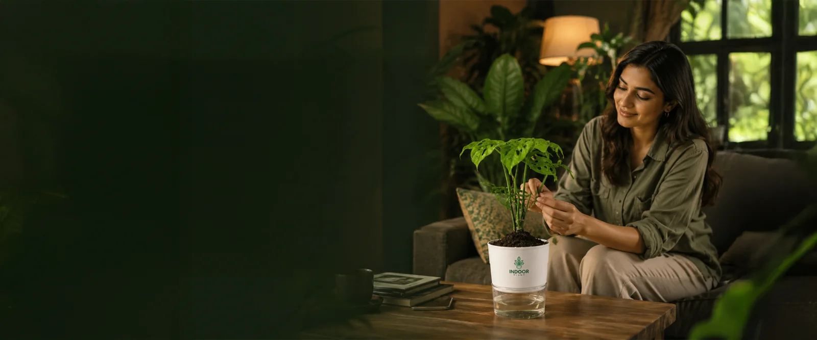 Lush green botanical room